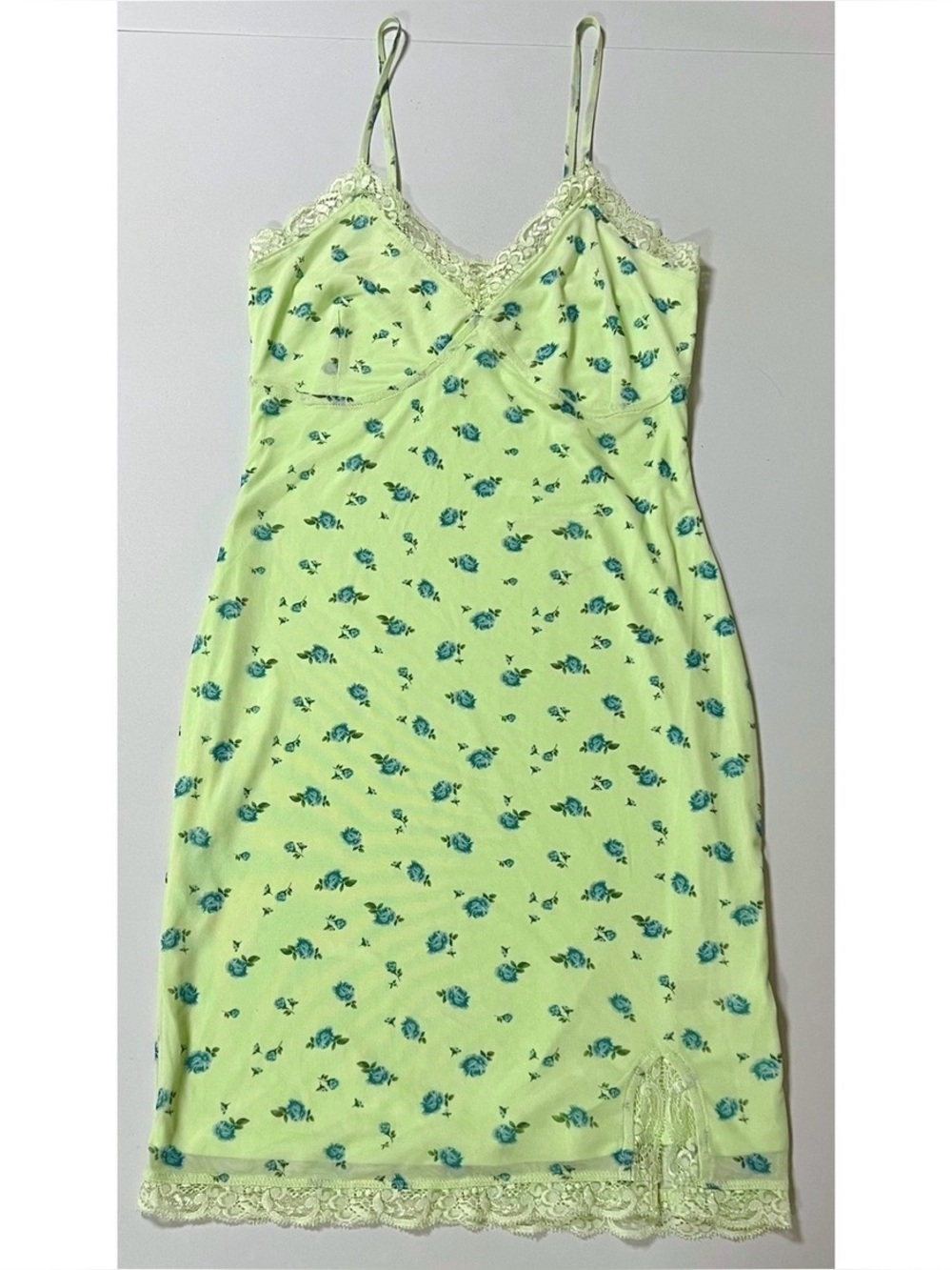 Mint Green Blue Pastel Floral Lace Mini Dress Size XS 💚✨ #pastel #summer #floral